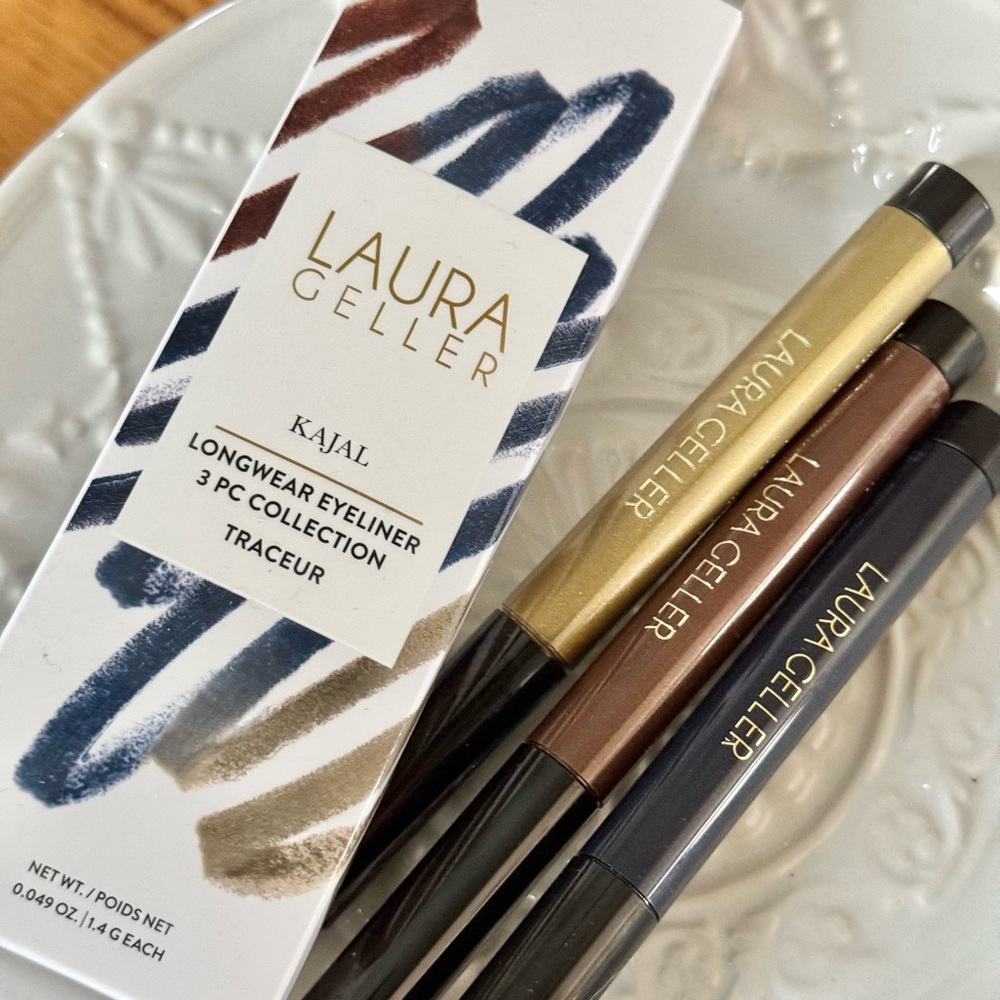 NIB Laura Geller Kajal Longwear Eyeliner 3 PC Collection Sage Blue Cocoa